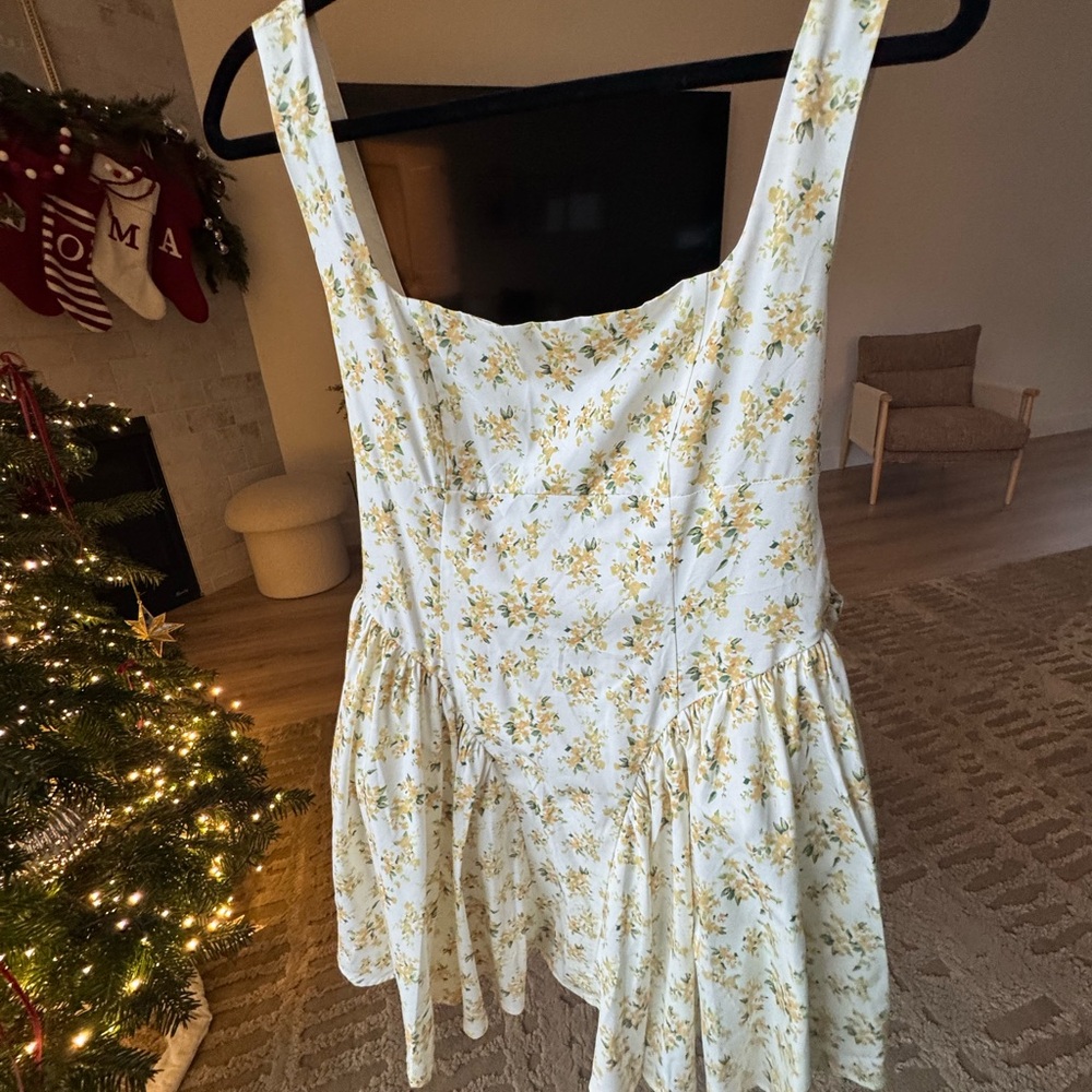 Commense Yellow Floral Dress